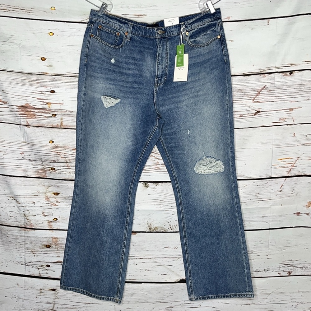 Lucky Brand Women's Boyfriend Jeans - Medium Blue Distressed